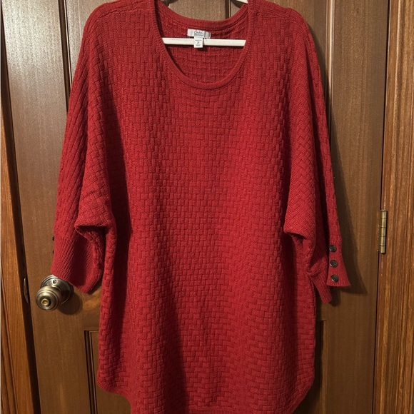 Croft & Barrow Red Women's Plus Sweater - Picture 1 of 2